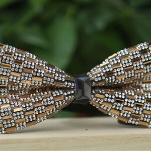 FESTIVAL SALE - Gold and Silver Beaded Bow Tie